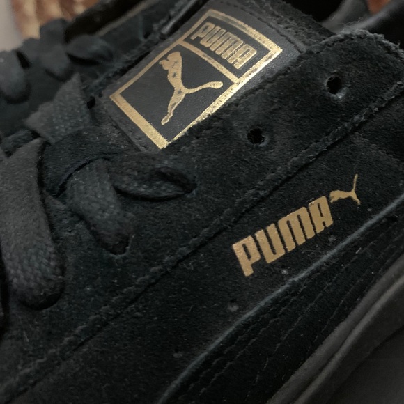 Suede Black Puma and Gold Creepers - Picture 4 of 5